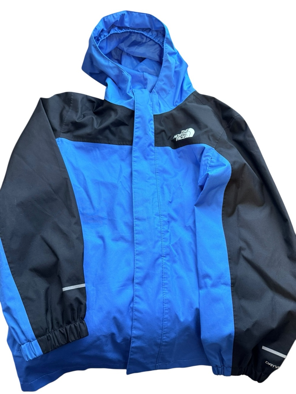 The North Face Kids Blue and Black Hooded Rain Jacket Size 5